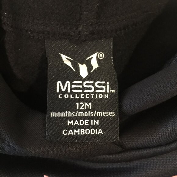 MESSI Collection 12 Months Toddler Hooded Top & Pants Black Pink 2 Piece Set - Picture 3 of 4